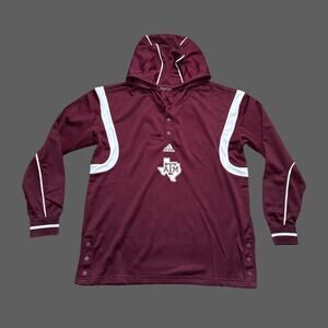adidas Texas A&M University Aggies Burgundy Mesh Hoodie Size M NWT HN7654